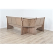 Maklaine Reversible Wood Breakfast Nook Dining Set with Storage in Hazelnut