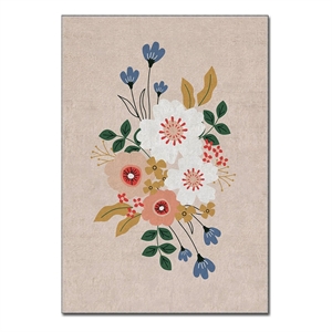 Maklaine 70.87&quot x 110.24&quot Multicolor Printed Velvet Non-Slip Area Rug