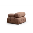 Maklaine Brown Bouclette 1-Seat Modular Sofa with Feather Filled Cushion