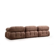 Maklaine Brown Bouclette 1-Seat Modular Sofa with Feather Filled Cushion