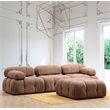 Maklaine Brown Bouclette 1-Seat Modular Sofa with Feather Filled Cushion