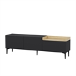 Maklaine Anthracite Wall Mountable TV Stand Media Console with Shelves