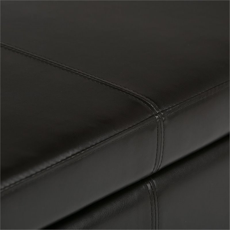 Kingfisher Lane Faux Leather Storage Bench in Brown
