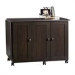 Kingfisher Lane Engineered Wood Craft and Mobile Sewing Cart in Cinnamon Cherry