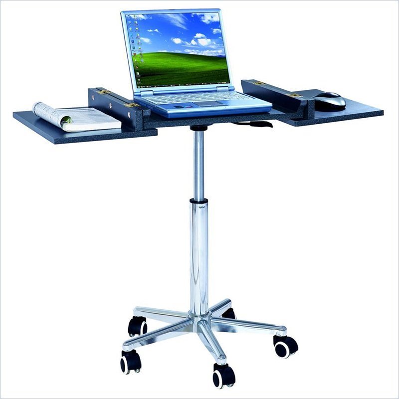 Kingfisher Lane Folding Table Laptop Cart in Graphite
