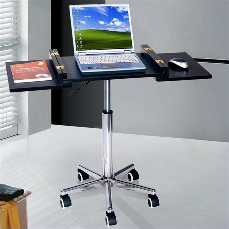 Kingfisher Lane Folding Table Laptop Cart in Graphite