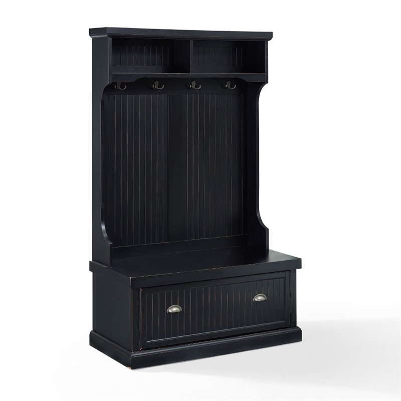Kingfisher Lane Hall Tree in Distressed Black