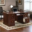 Kingfisher Lane Engineered Wood 6-Drawers Executive Desk in Select Cherry