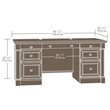 Kingfisher Lane Engineered Wood 6-Drawers Executive Desk in Select Cherry