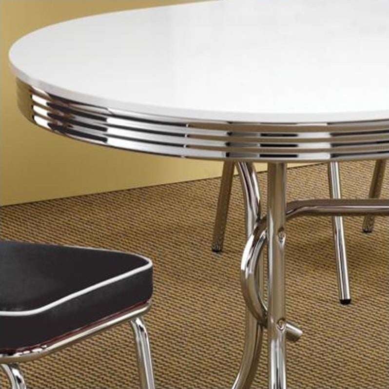 Kingfisher Lane Contemporary Oval Wood Dining Table in White