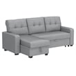 Kingfisher Lane Traditional Fabric Reversible Sleeper Sectional in Light Gray