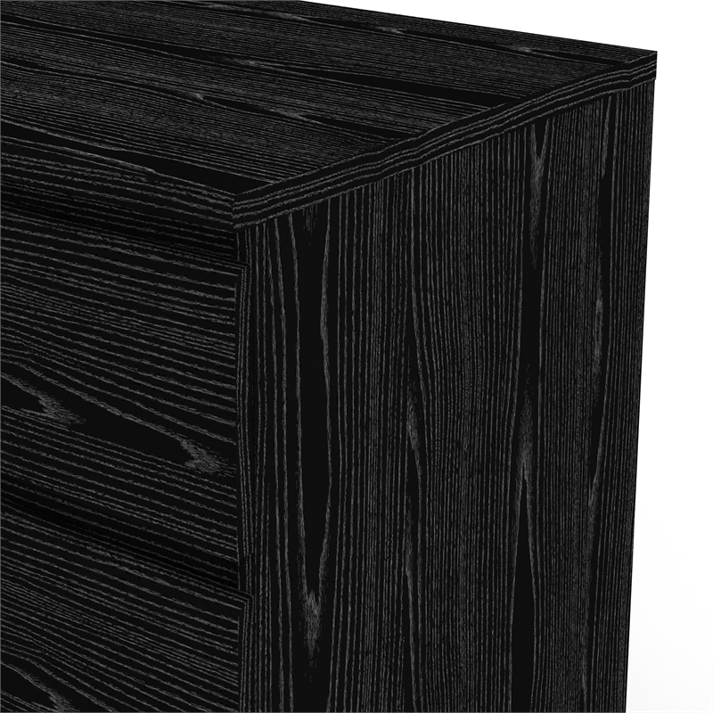 Kingfisher Lane Contemporary 6 Drawer Wood Double Dresser in Black Woodgrain
