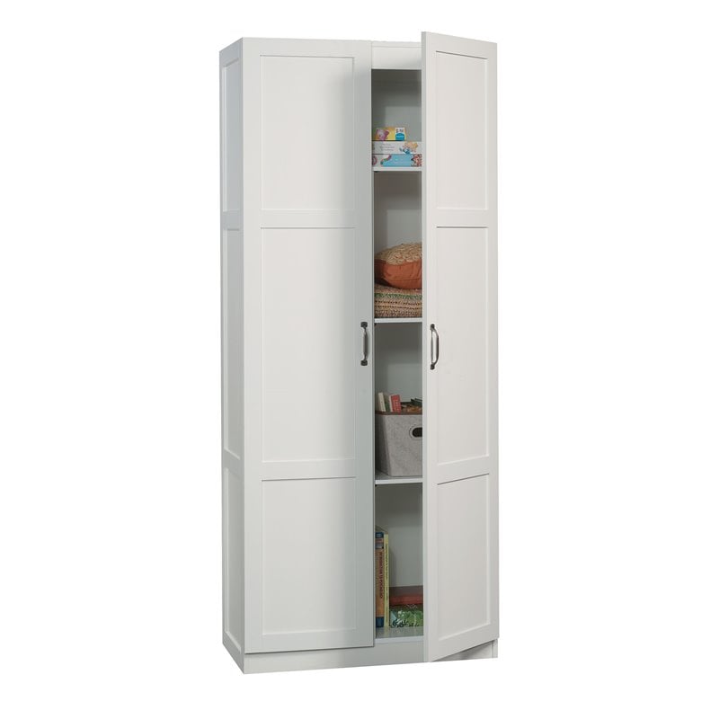 Kingfisher Lane Contemporary Engineered Wood Storage Cabinet in White