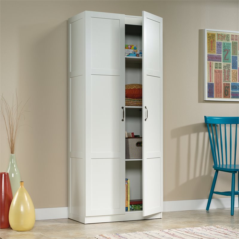 Kingfisher Lane Contemporary Engineered Wood Storage Cabinet in White