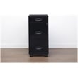 Kingfisher Lane 3 Drawer Mobile Metal Filing Cabinet with Pencil Drawer in Black