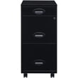 Kingfisher Lane 3 Drawer Mobile Metal Filing Cabinet with Pencil Drawer in Black