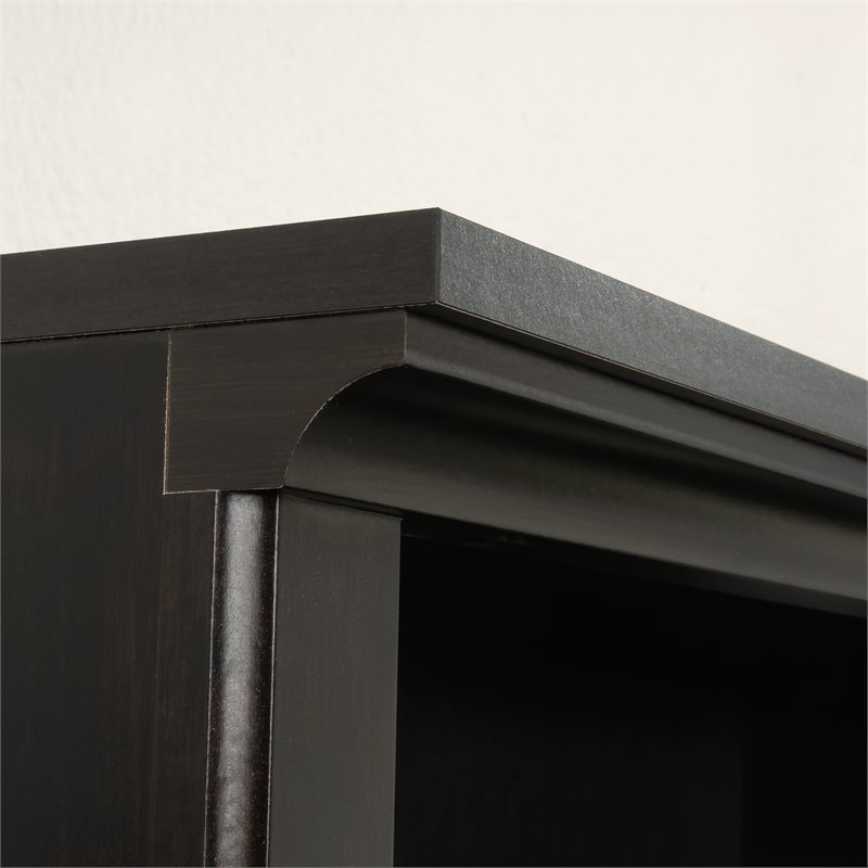 Kingfisher Lane Traditional Engineered Wood 5-Shelf Bookcase in Estate Black