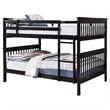Kingfisher Lane Transitional Full Over Full Wood Bunk Bed in Black