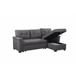 Kingfisher Lane Modern Fabric Reversible Sleeper Sofa with USB Charger in Gray