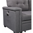 Kingfisher Lane Modern Fabric Reversible Sleeper Sofa with USB Charger in Gray