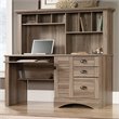 Kingfisher Lane Engineered Wood Computer Desk with Hutch in Salt Oak