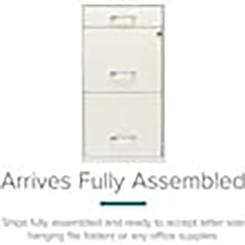 Kingfisher Lane 3-Drawer Contemporary Metal Filing Cabinet in Pearl White
