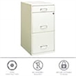 Kingfisher Lane 3-Drawer Contemporary Metal Filing Cabinet in Pearl White