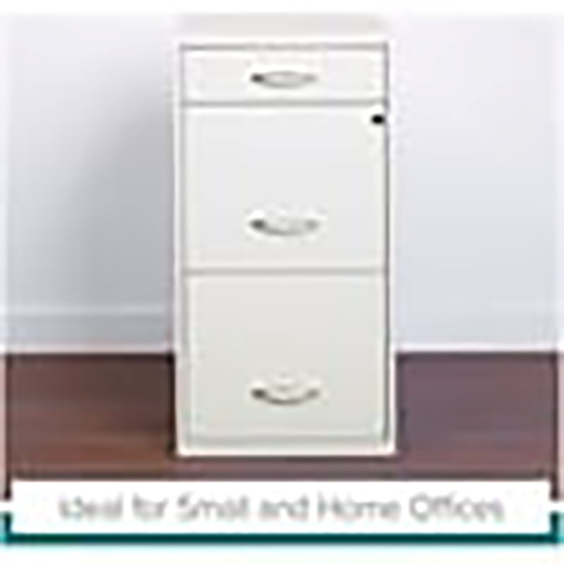 Kingfisher Lane 3-Drawer Contemporary Metal Filing Cabinet in Pearl White
