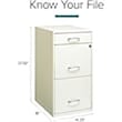 Kingfisher Lane 3-Drawer Contemporary Metal Filing Cabinet in Pearl White