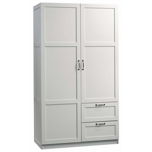 Kingfisher Lane Modern Engineered Wood Wardrobe Armoire in White