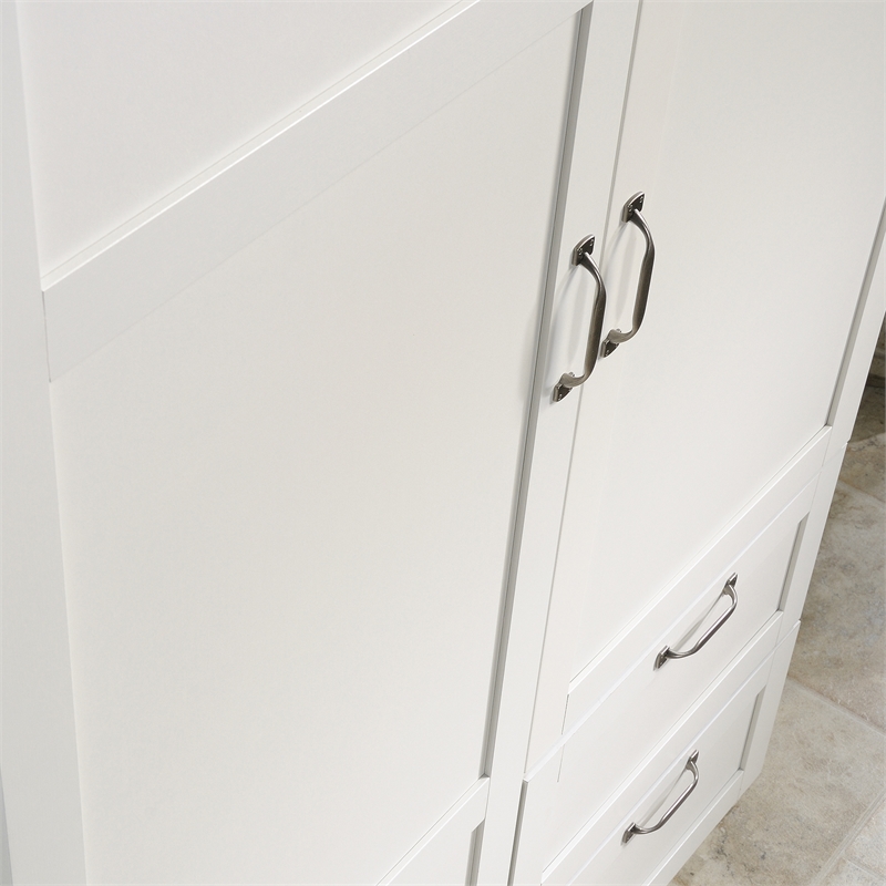 Kingfisher Lane Modern Engineered Wood Wardrobe Armoire in White