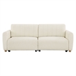Kingfisher Lane Modern Convertible Sofa in Ivory Fabric Upholstery