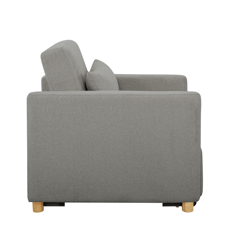 Kingfisher Lane Modern Convertible Chair in Gray Fabric Upholstery