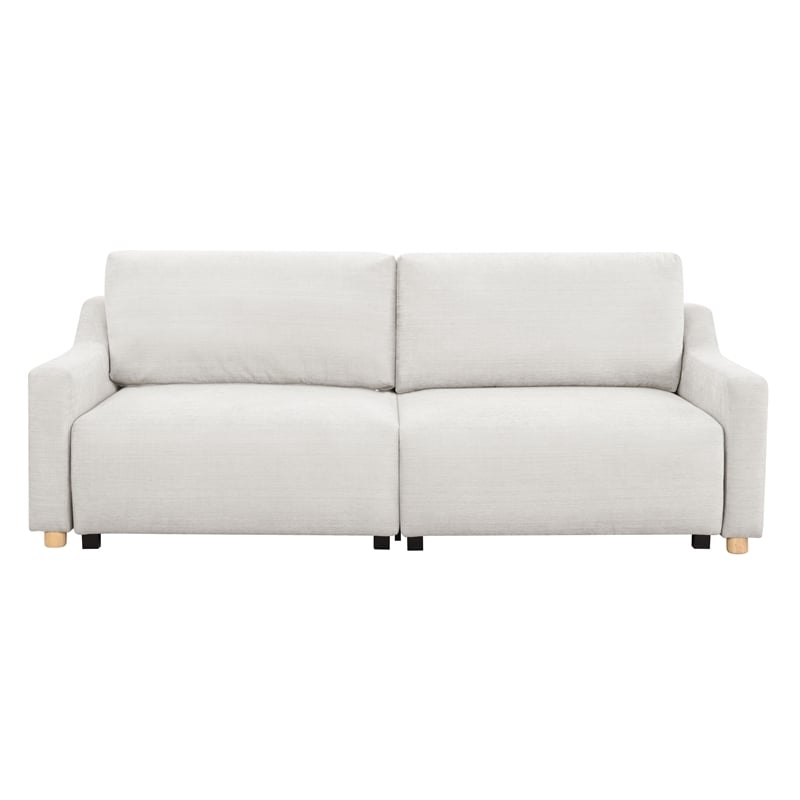 Kingfisher Lane Modern Convertible Sofa in Cream Fabric Upholstery