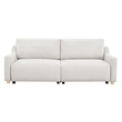 Kingfisher Lane Modern Convertible Sofa in Cream Fabric Upholstery