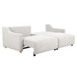 Kingfisher Lane Modern Convertible Sofa in Cream Fabric Upholstery