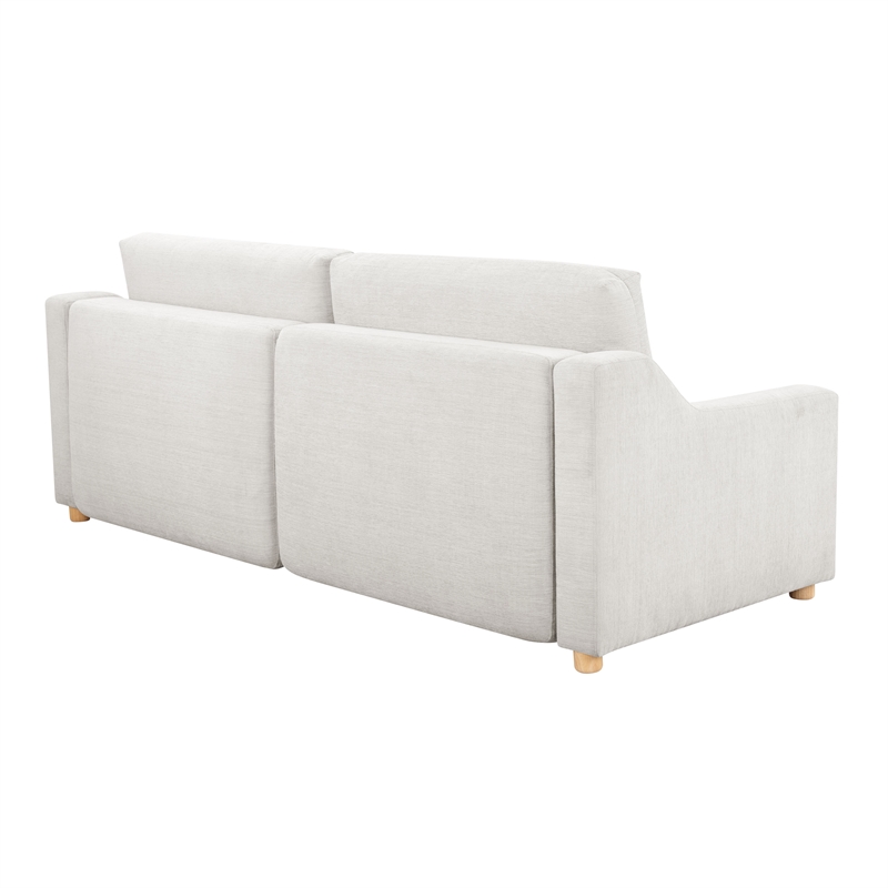 Kingfisher Lane Modern Convertible Sofa in Cream Fabric Upholstery