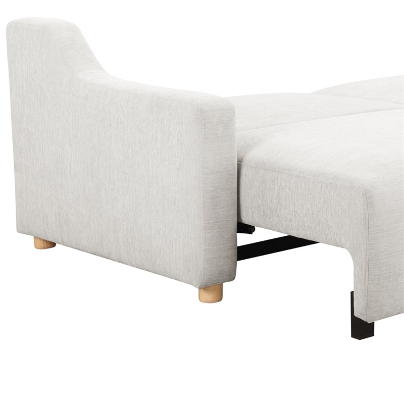 Kingfisher Lane Modern Convertible Sofa in Cream Fabric Upholstery