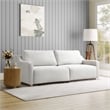 Kingfisher Lane Modern Convertible Sofa in Cream Fabric Upholstery