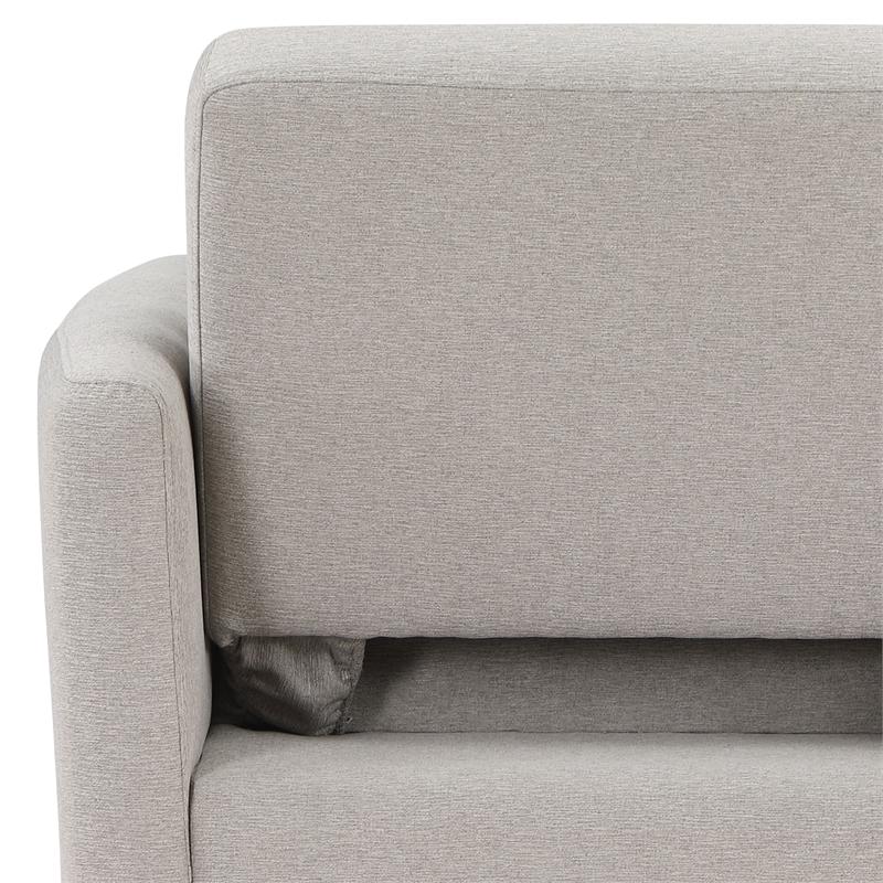 Kingfisher Lane Convertible Chair in Light Gray Fabric Upholstery