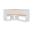 Kingfisher Lane Pine Wood Corner Nook Dining Set with Storage in White & Natural