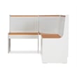 Kingfisher Lane Pine Wood Corner Nook Dining Set with Storage in White & Natural