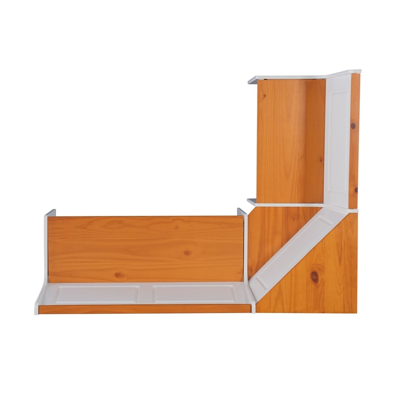 Kingfisher Lane Pine Wood Corner Nook Dining Set with Storage in White & Natural