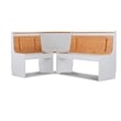 Kingfisher Lane Pine Wood Corner Nook Dining Set with Storage in White & Natural