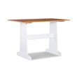 Kingfisher Lane Pine Wood Corner Nook Dining Set with Storage in White & Natural