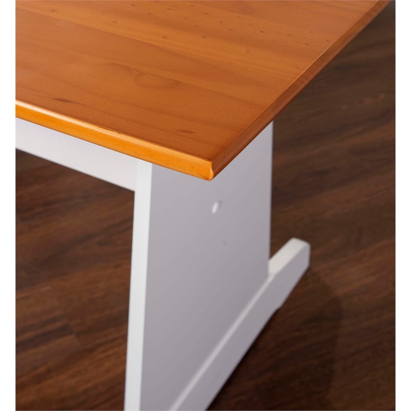 Kingfisher Lane Pine Wood Corner Nook Dining Set with Storage in White & Natural