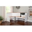 Kingfisher Lane Pine Wood Corner Nook Dining Set with Storage in White & Natural
