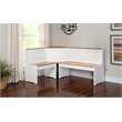 Kingfisher Lane Pine Wood Corner Nook Dining Set with Storage in White & Natural