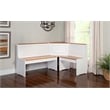 Kingfisher Lane Pine Wood Corner Nook Dining Set with Storage in White & Natural