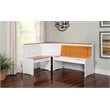 Kingfisher Lane Pine Wood Corner Nook Dining Set with Storage in White & Natural